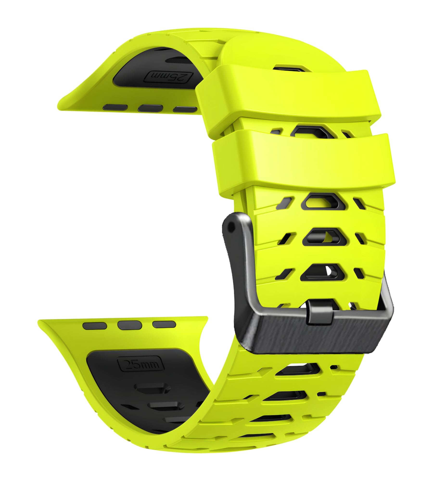 ANKANG Watch Band for Apple Watch Ultra 2 49mm 45mm 44mm 42mm Soft Rubber watch bands for iWatch SE 1 2 Series 4 5 6 7 8 9 for men women Lime Green Black