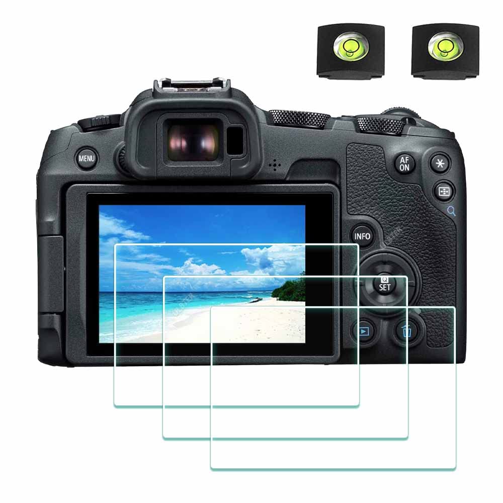 ULBTER Screen Protector for Canon EOS R8 Camera & Hot Shoe Cover [2+3Pack] EOSR8 Tempered Glass Flim 0.3mm 9H Hardness Anti-Scrach Anti-Bubble