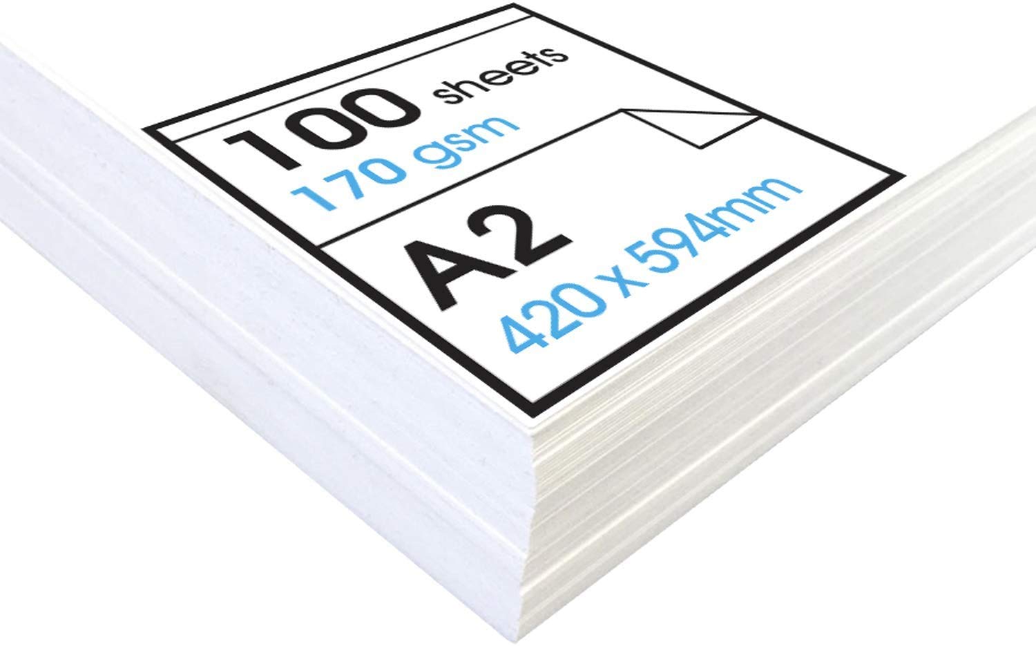 PROTECTAFILE Acid-Free Cartridge Paper for Drawing - 170gsm - 100 (A2) - Ideal for Dry Media- Loose 100 - Sheets Ideal for Dry Applications