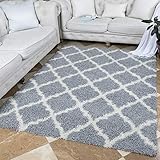 Ottomanson Collection shag Trellis Area Rug, 5'3" x 7', Gray