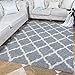 Ottomanson Collection shag Trellis Area Rug, 5'3" x 7', Gray primary