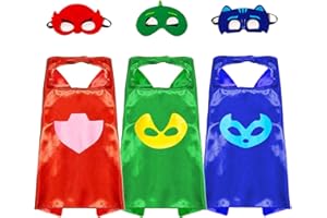 VOSOE Superhero Capes and Masks Double Side Dress up Costumes Christmas Cosplay Festival Birthday Party Favors for Kids