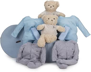 Canastilla bebé para Gemelos Casual BebeDeParis-Azul- caja regalo