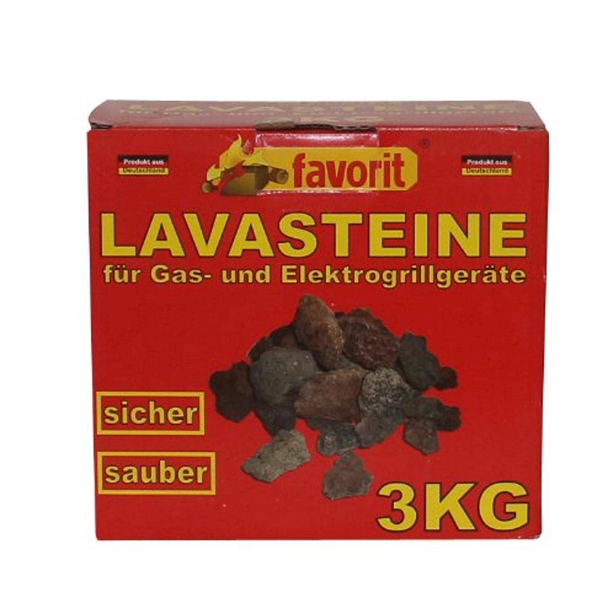 Favorit 3050 Lava Stones for Gas/Electric Grill 3 kg Practical Refill Pack 3 kg for Lava Stone Grill Lava Stones for the Perfect Grilling Results and the Best Barbecue Experience