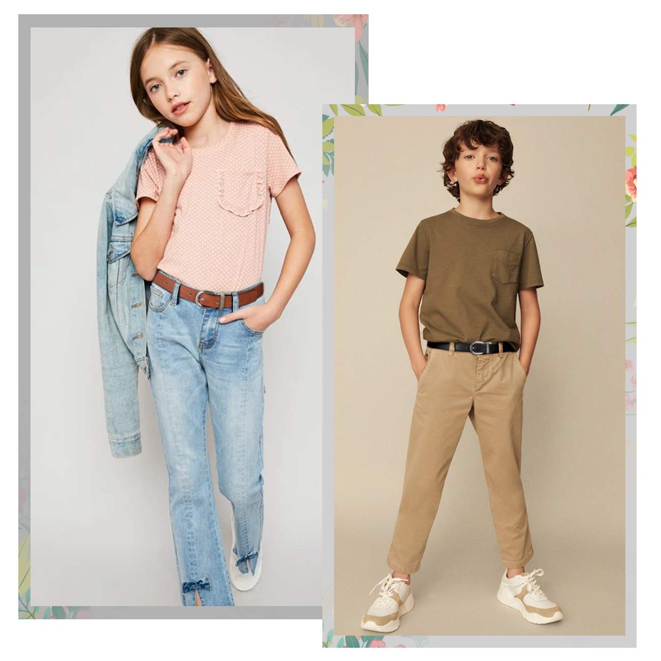 Kid Boy\'s Reversible Belt, JASGOOD kids Leather Casual Dress Belt for Jeans Pants with Alloy Buckle (Black/Brown,Pant Size 23-27 Inch)