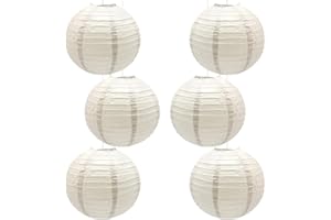 CEEYSEE 6 Pcs Paper Lanterns 12 Inch Grey Chinese Japanese Round Hanging Decoration Paper Lanterns for Halloween Wedding Birt