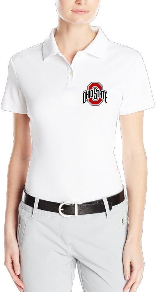 MEGGE Women's Ohio State Buckeyes New Design Short Sleeves Classic Pirque Polo Shirt