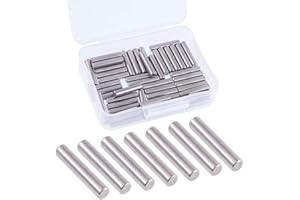 Glarks 50-Pieces 5x25mm Dowel Pin Stainless Steel Shelf Support Pegs Pin Rod Fasten Elements