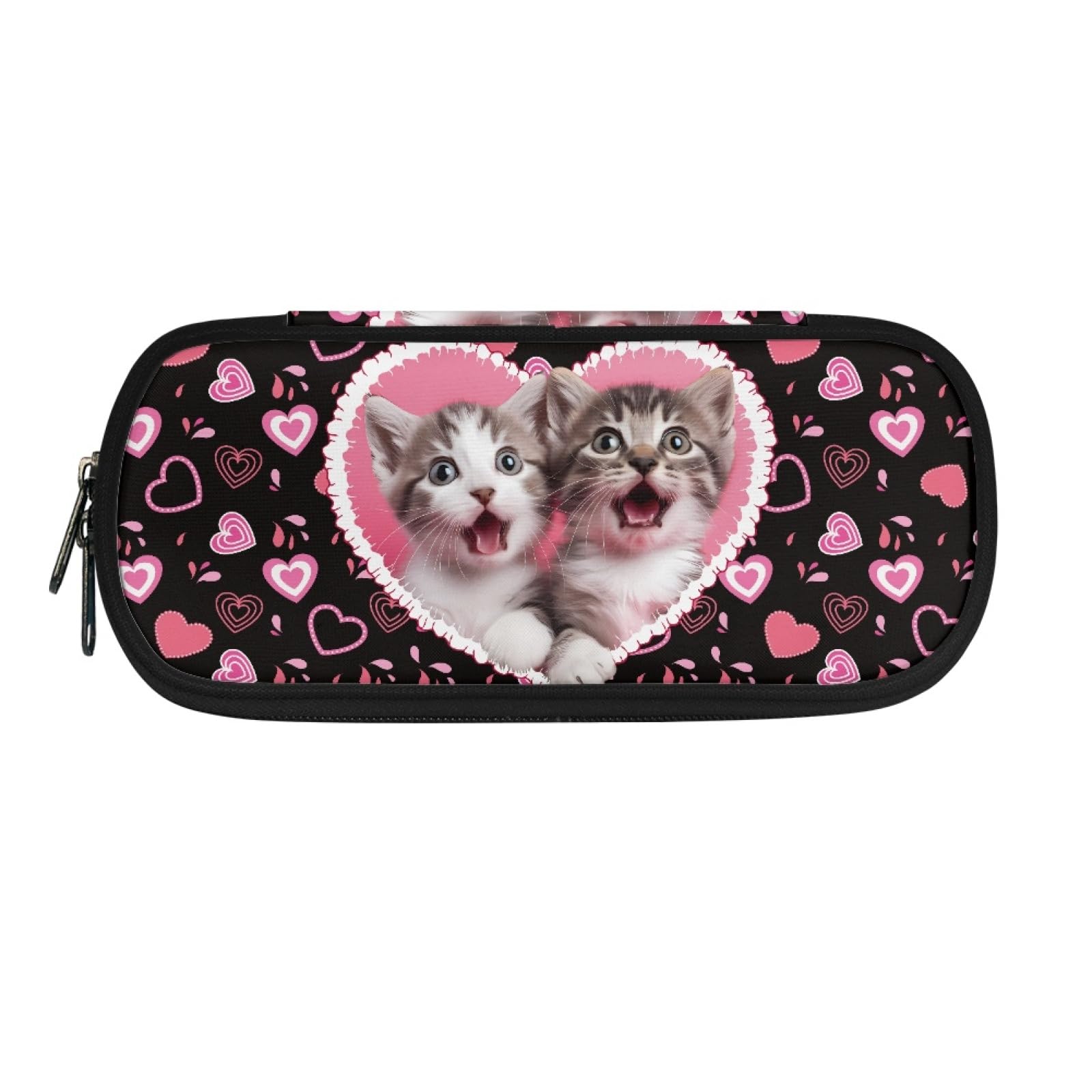 TOADDMOS Love Kittens Print Pencil Case Large Capacity Pencil Pouch Stationery Pen Bag for Boys Girls