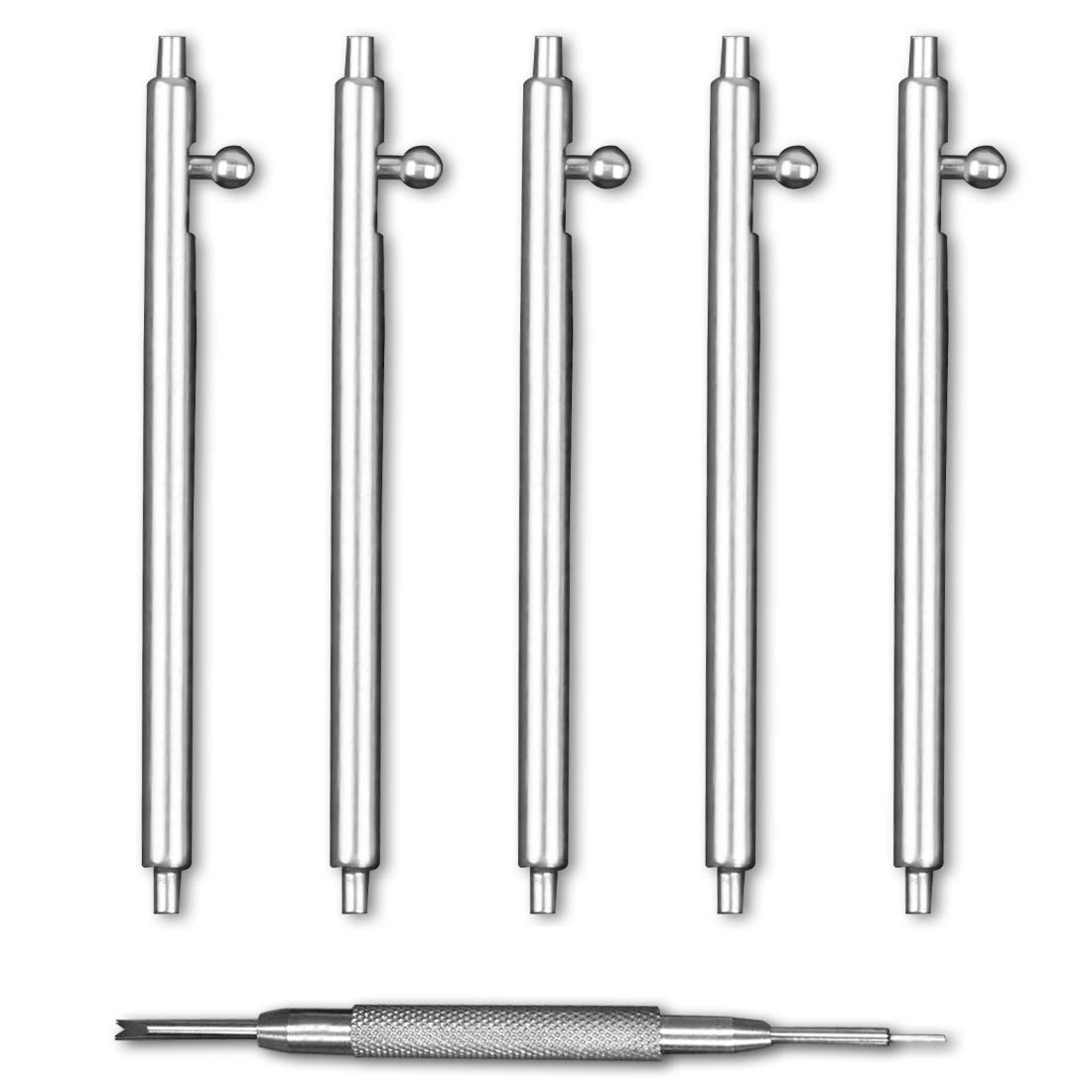 Coholl 5PCS Replacement Strap Link Pins,Quick Release Spring Bars Watch Band Pins Opening 18mm 20mm 22mm 24mm 26mm Width Stainless Steel Watch Pins
