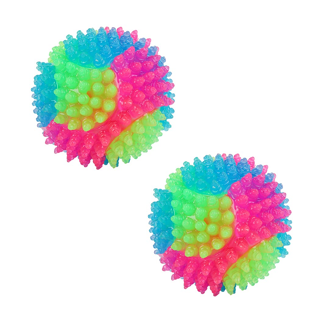 Rolin Roly Color Changing, Flashing Dog & Cat Interactive Play Ball (2PK Spiky Ball)