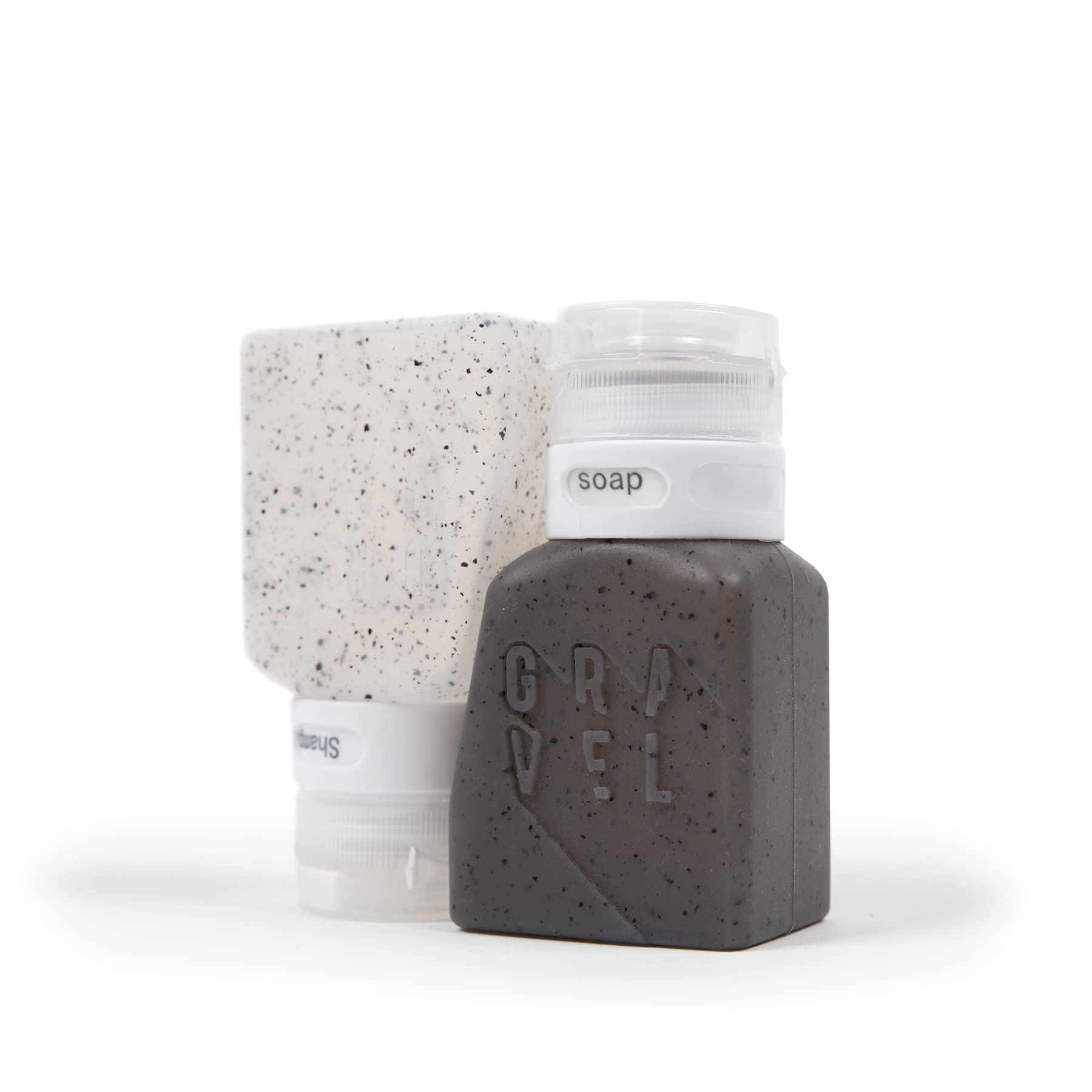 Gravel Travel Bottles 3oz (2-Pack) – Leakproof, BPA-Free, TSA Approved with Label System (Clear & Gray)