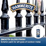 Hammerite White Metal Paint Spray Direct to Rust 400ml Smooth Gloss 8 Year view 2
