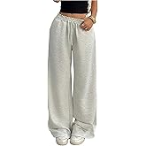 SOLY HUX Girl's Casual Sweatpants Drawstring Elastic Joggers Low Rise Wide Leg Baggy Long Pants with Pockets
