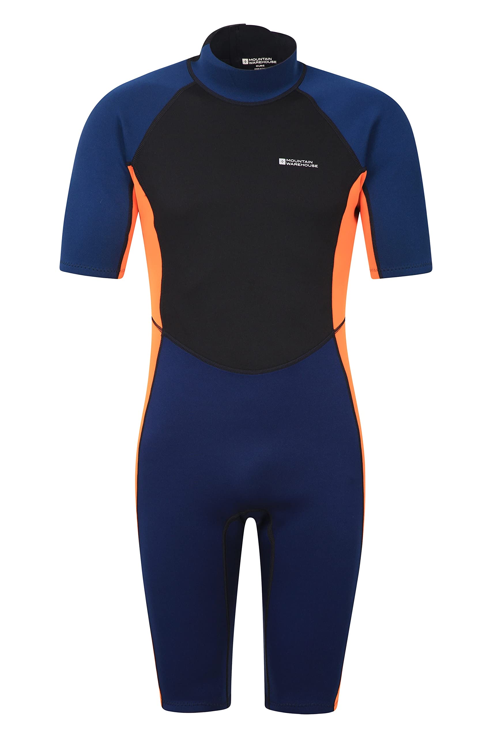 Mountain Warehouse Shorty Mens Wetsuit – 2.5mm Thickness, Neoprene Contour Fit One Piece Surf Suit - - Perfect for Spring Summer & Outdoors Orange M - L