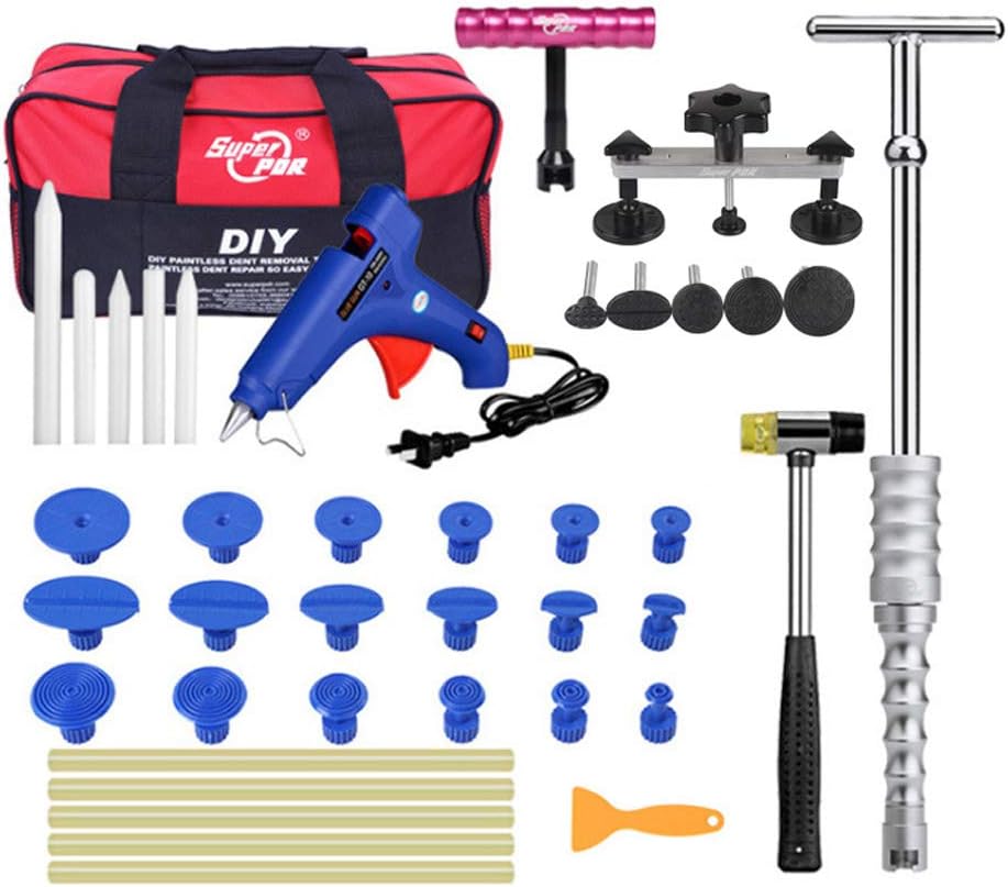 YYD Paintless Dent Repair Puller Kit - Dent Puller with 40PCS Dent Removal Pulling Tabs Glue Gun for for Car, DIY Auto Body Dent Repair