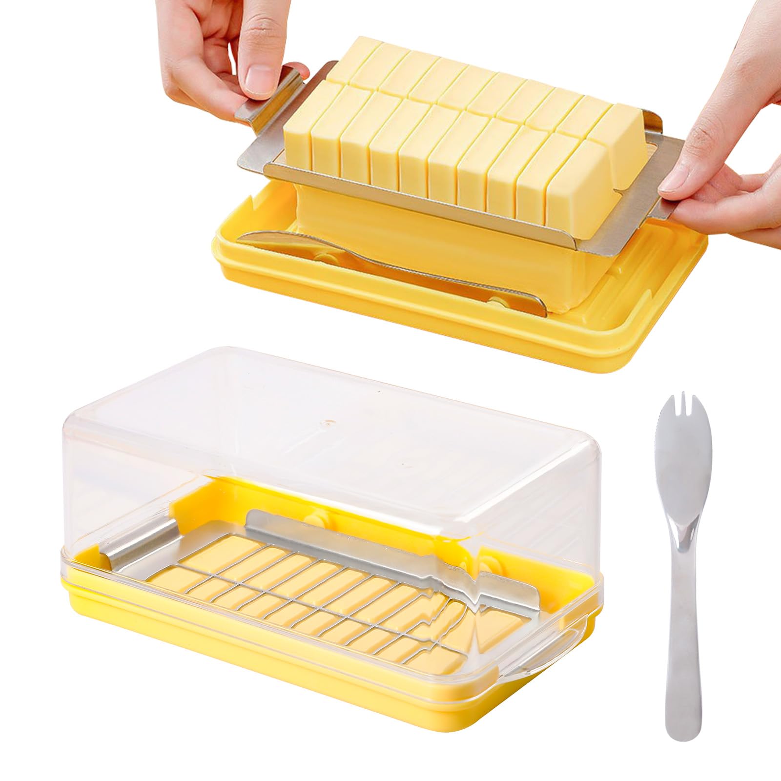 Photo 1 of 16OZ Butter Slicer Container,Stainless Steel Butter Dish with Cutter Butter Storage Kitchen Tool for Easy Cutting