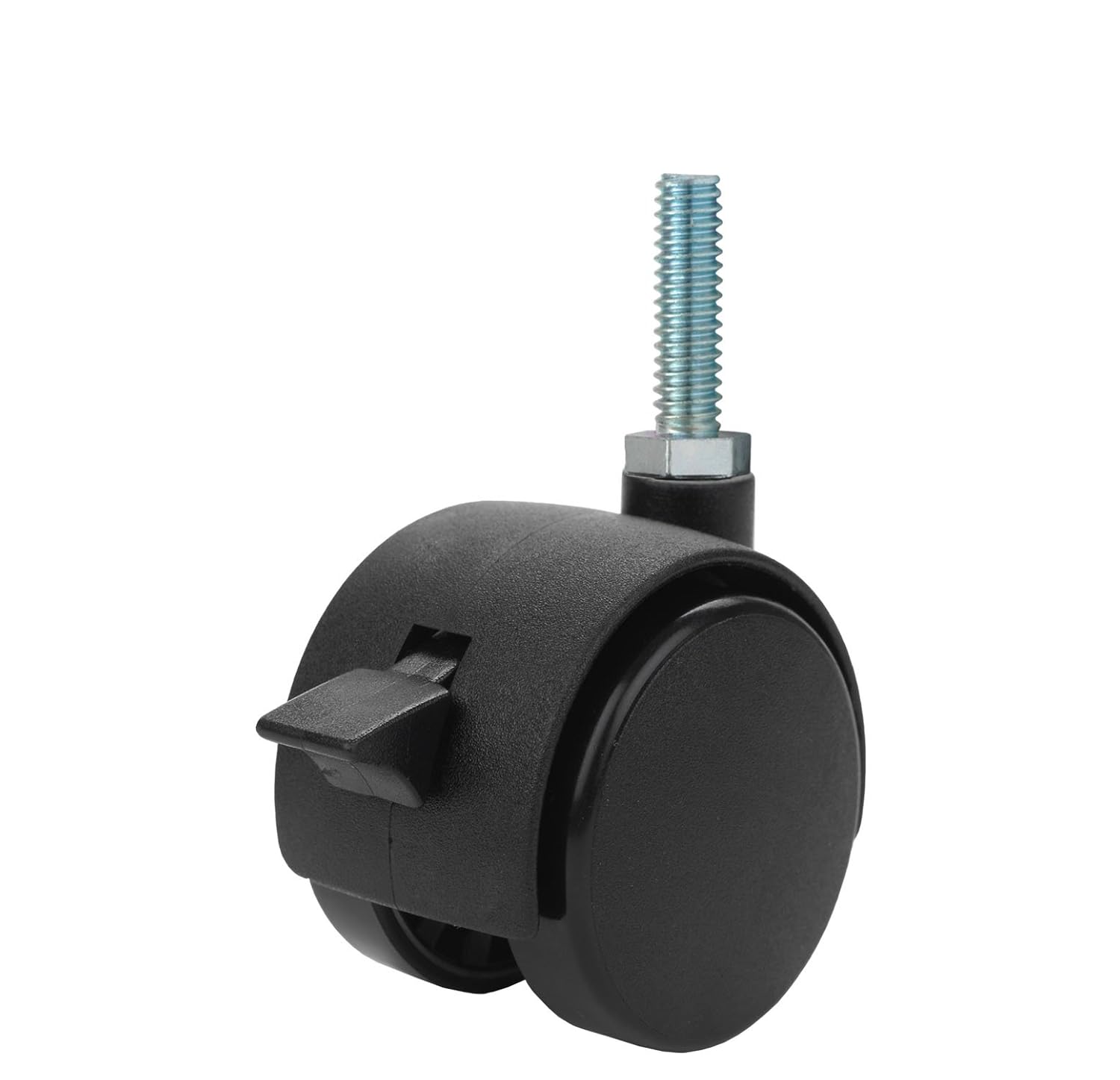 Twin Wheel Caster Solutions TWHN40NT10BKB 1.57" Diameter Nylon Wheel Hooded Brake Caster, 5/