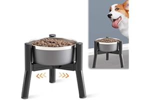 SHAINFUN Adjustable Elevated Dog Bowls Stand Compatible with 6 to 8 inch Wide Raised Stand with Metal Material for Medium and Small Sized Dogs (Bowl Not Included)