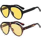 Kashm Retro Oversized Aviator Sunglasses for Women Vintage Trendy 70s Large Aviators Sun Glasses UV Protection