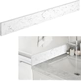 Reallnaive 36" x 4" Marble Bathroom Sink Backsplash, Carrara White | Bathroom Vanity Backsplash Engineered Stone Sidesplash for Bathroom Sink Home Decoration