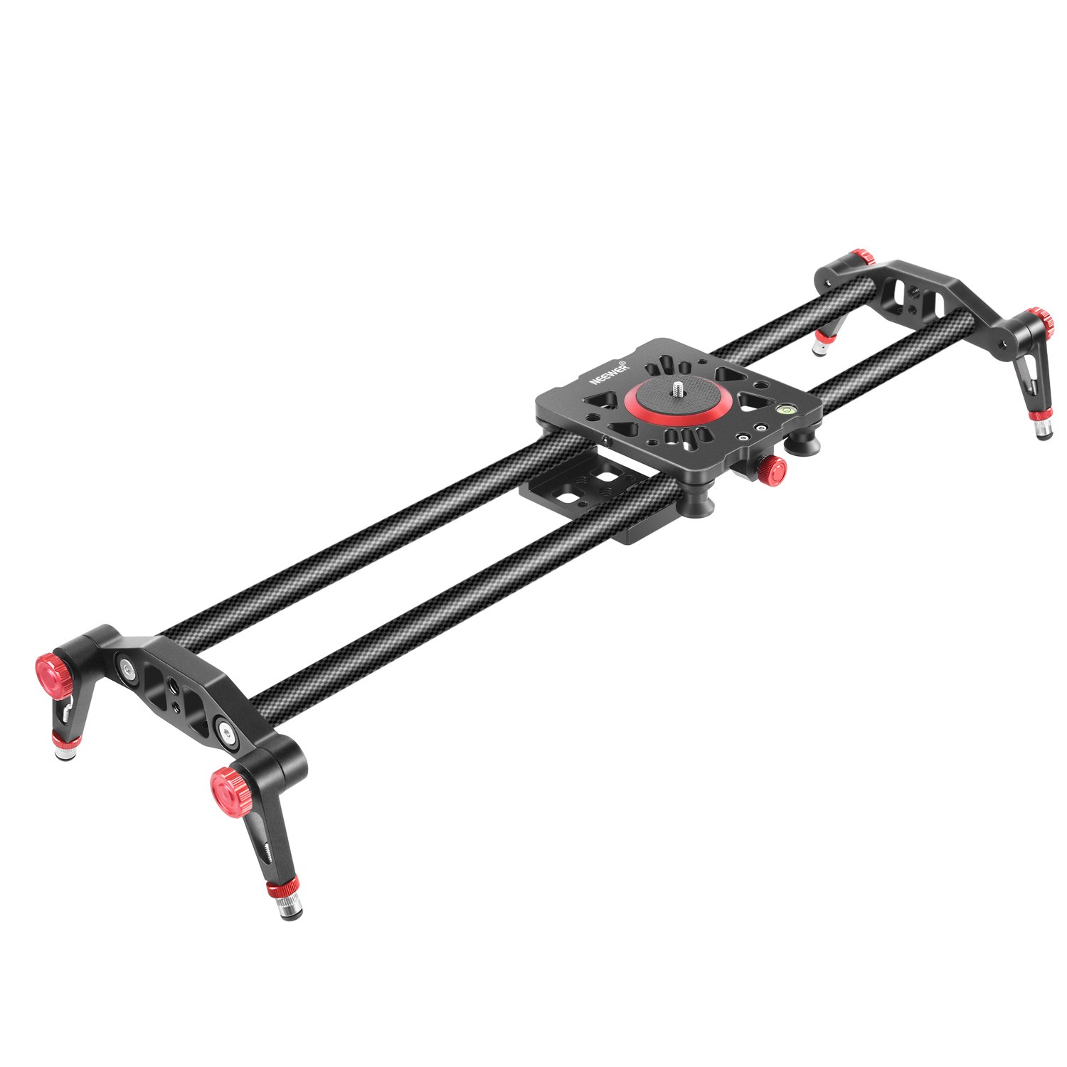 Neewer 31.5 inches/80 Centimeters Carbon Fiber Camera Track Slider Video Stabilizer Rail with 6 Bearings for DSLR Camera DV Video Camcorder Film Photography, Load up to 17.5 pounds/8 kilograms (Red)