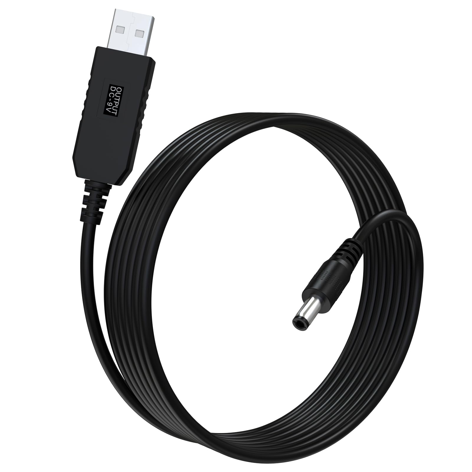 Photo 1 of Lusgawer DC 5V to DC 9V USB Voltage Step Up Converter Cable with DC Jack 5.5 x 2.1mm, USB to DC 9V Charging Cable Power Cord for Fan, Led Light, Wireless Router, Speakers and More Devices