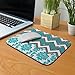 Non-Slip Rectangle Mousepad, FINCIBO Teal Chevron Damask Mouse Pad for Home, Office and Gaming Desk