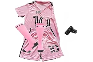 BIVIPO Youth Soccer Training Uniform Kids #10 Soccer Jersey Soccer Shorts Socks Set 4 Piece For Argentina Hero Fans