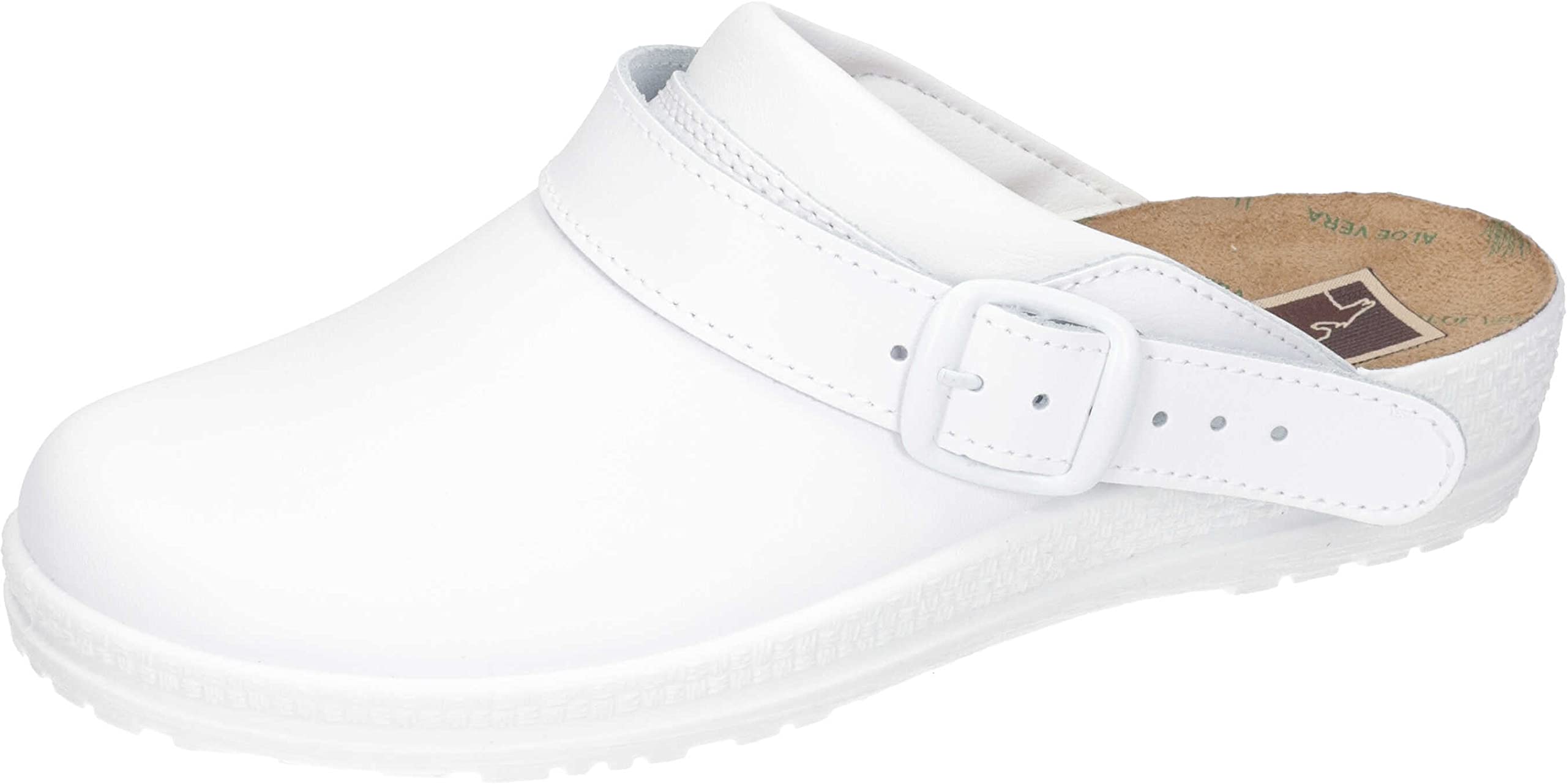 Manitu Women's 330006-03 Mule, White, 6 UK