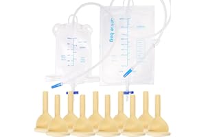 RLOVAL External Catheter for Men, 10pcs Condom Catheters External self Sealing Tape Set, 1pcs XL Catheter Leg Bag (500ml), 1pcs Extra Large Catheter Urine Bag (2000ml) (1.38inch/35mm)