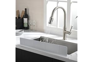 EEEKit 21 Inch Silicone Sink Splash Guard, Kitchen Sink Protector with Suction Cup, Water Splash Guard for Bathroom Sinks, Wa