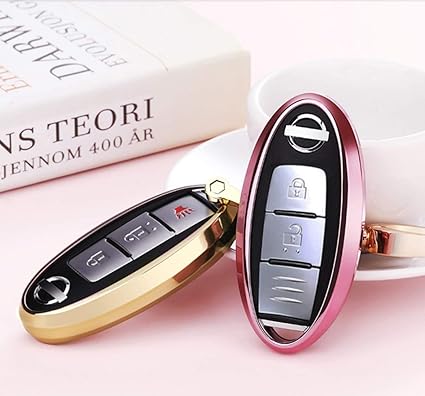Ontto Auto 3 Buttons Key Fob Cover Case Keyless Jacket Protector For Nissan X Trail Sunny March Maxima Sylphy Bluebird Qashqai Teana Tiida Murano Livina Kicks Pink Amazon Co Uk