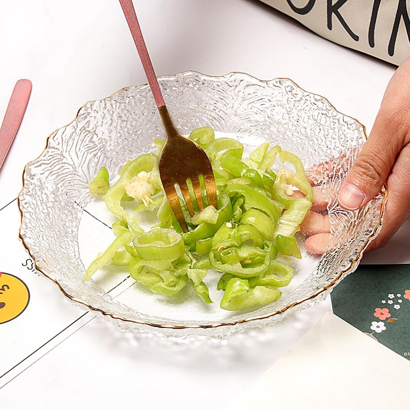 soulnioi Glass Crystal Fruit Plate, Clear Serving Plate, Snowflakes Shape Dinner Plate Multipurpose Tray Snack Candy Decorative Plate for Home Wedding Party - White