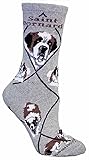 Saint Bernard Dog Gray Cotton Womens Socks