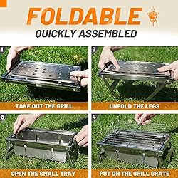 Portable Charcoal Small Grill | Easy to Assembly
