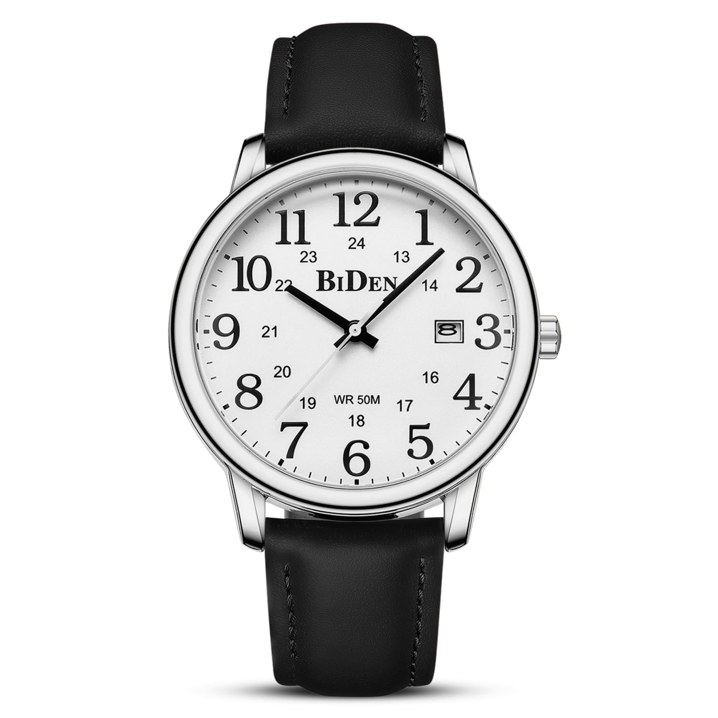 HANPOSH Watches Men's Watch Analogue Quartz Watches for Men Waterproof Wristwatches Men's Fashion Business Watch with Date Leather Strap
