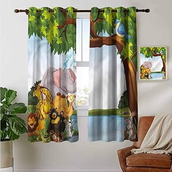 Amazon Com Petpany Print Curtains For Bedroom Curtain Kids