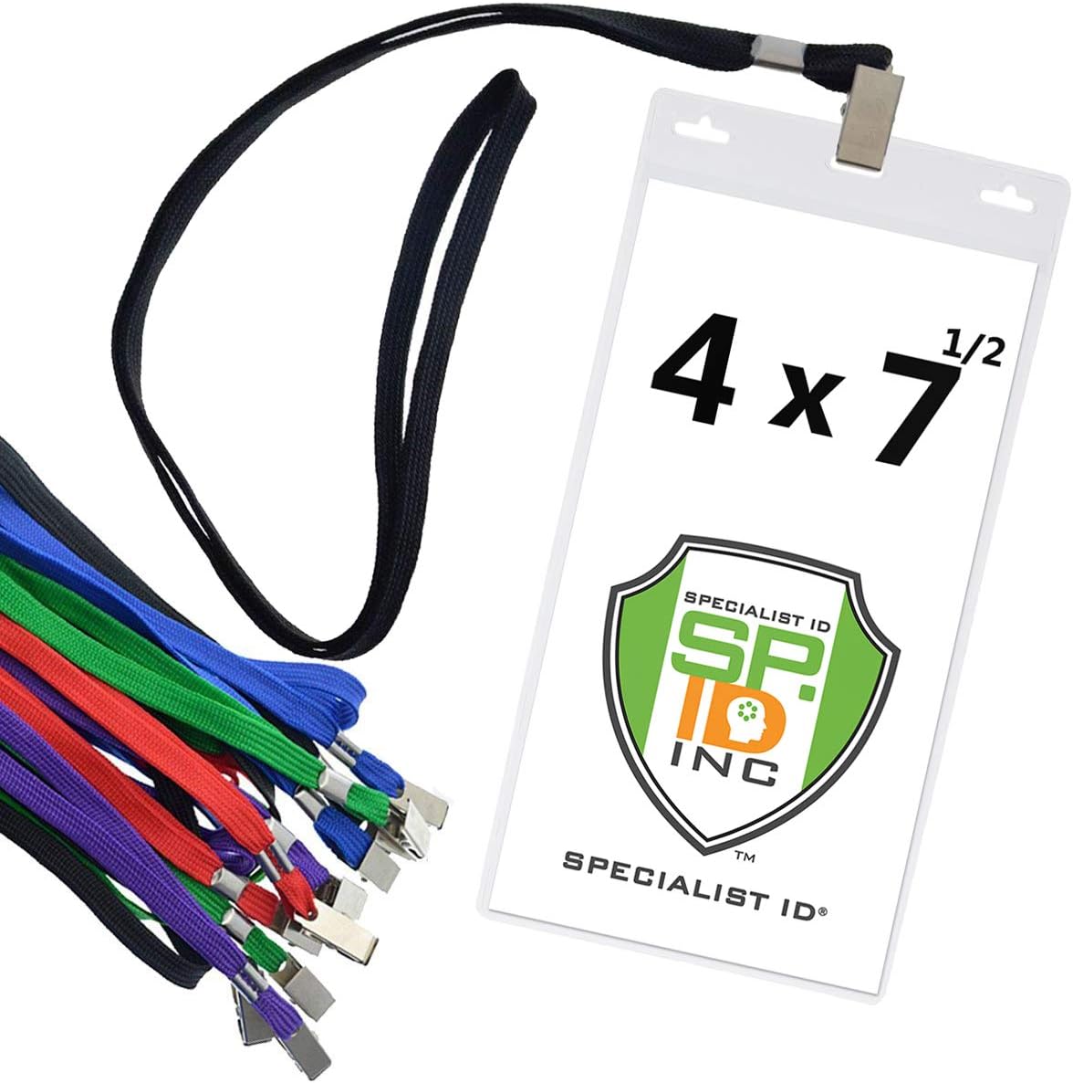 10 Pack - Special Event 4X7 Extra Large Ticket Holders with Lanyards for Pit Passes and Playoff Games (Assorted Colors)