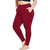 COOTRY Plus Size Leggings for Women with Pockets High Waist Buttery Soft Workout Yoga Pants