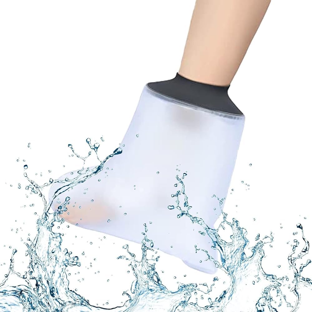Qivine Waterproof Leg Cover for Shower, Reusable Waterproof Foot Cover for Shower, Leg Cast Cover for Shower, Plaster Cast Waterproof Cover Leg for Protecting Foot Burns Cuts Surgeries Wounds