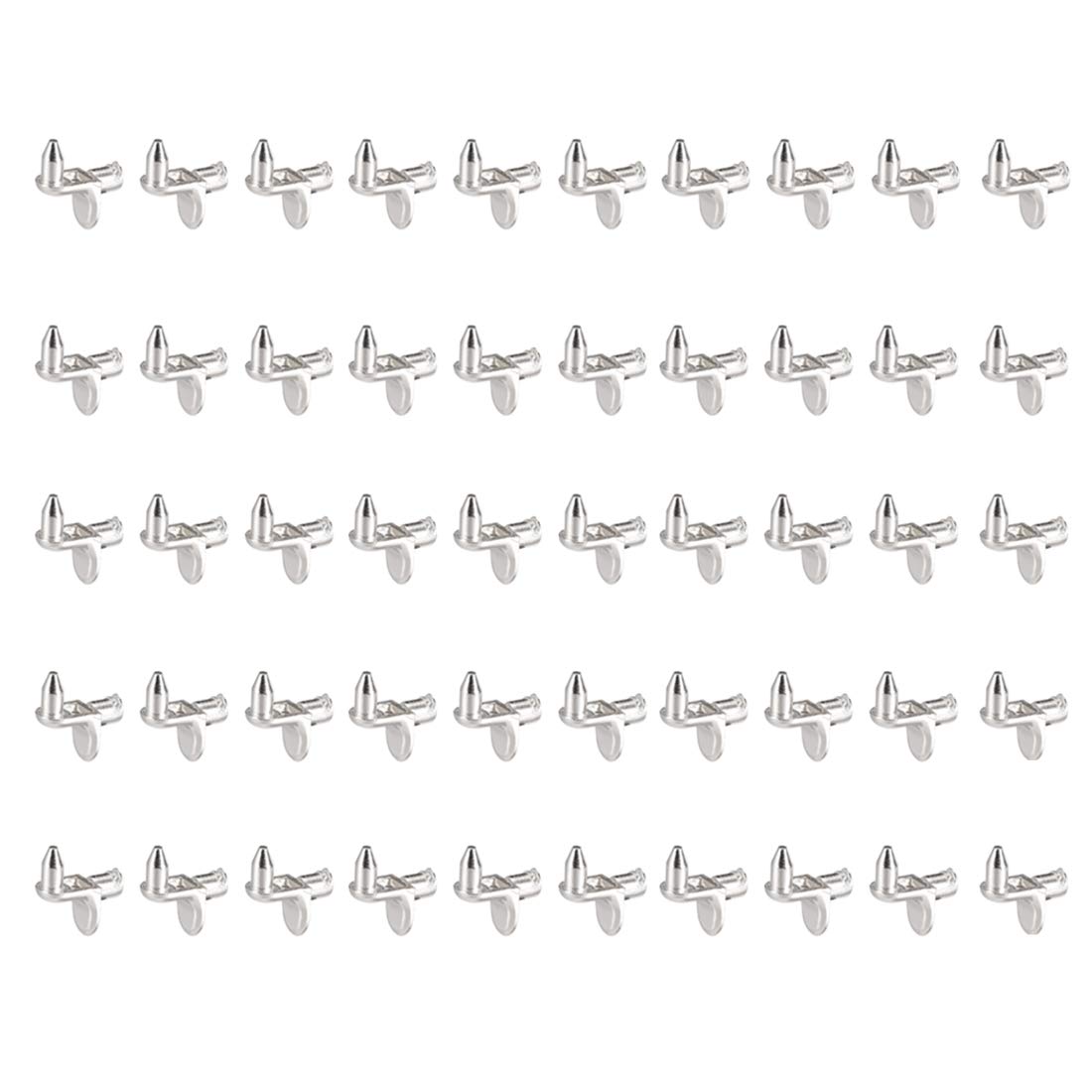 Concisea 50 Pcs Shelf Support Pegs Pin Bracket,Stainless Steel Shelf Support pins Studs peg Steel 5mm Pegs, Pins, Shelving Studs for Kitchen Cabinets Bookcases Closets