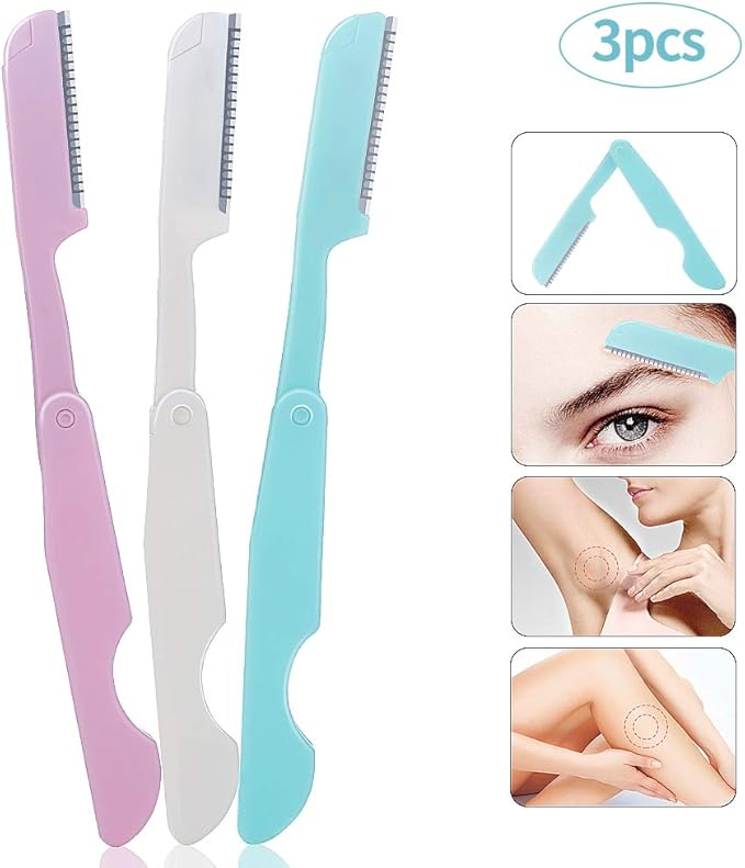 Eyebrow Razor Shaper 3 Pcs Facial Hair Remover Razor Cheek Peach Fuzz