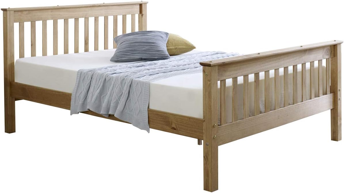 4 ft Somerset Bed (2 Parts), pine, Waxed, Double