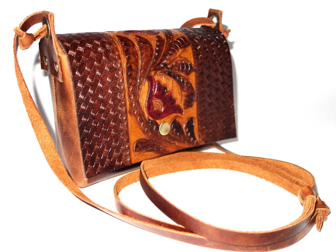 Genuine Leather Crossbody Bag for Women, Vintage Purse, Handmade Leather Bag, Brown, S