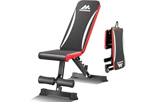 MAIDOMA Foldable 900 LBS Weight Bench for Home Gym, Fast Folding Workout Bench for Men & Women Exercise, Full Body Strength Training Bench Press with Adjustable Backrest