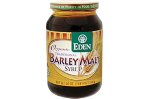 Eden Organic Traditional Barley Malt Syrup, Whole Grain Liquid Sweetener, 74.5% Maltose, Non-Diastatic, Non-GMO, 20 oz Glass 
