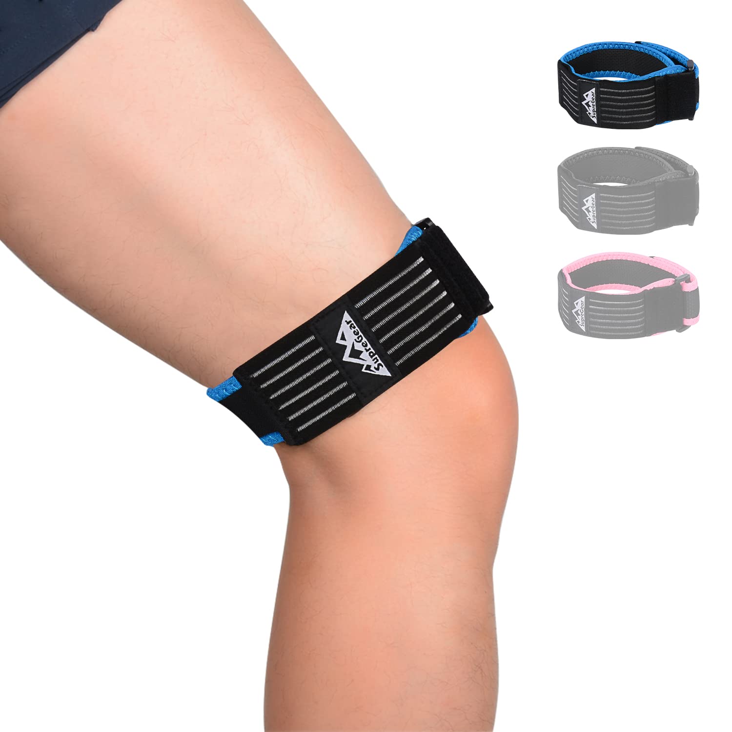 supregear IT Band Strap, Adjustable Iliotibial Band Knee, Thigh, Hip & ITB Syndrome Support Extra Compression Stabilizer for Patellar Tendonitis and Osgood Schlatters Woman Men