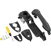 Front Driver Side Exterior Door Handle and Reinforcement Base Bracket Black | for Ford Focus 2002-2007