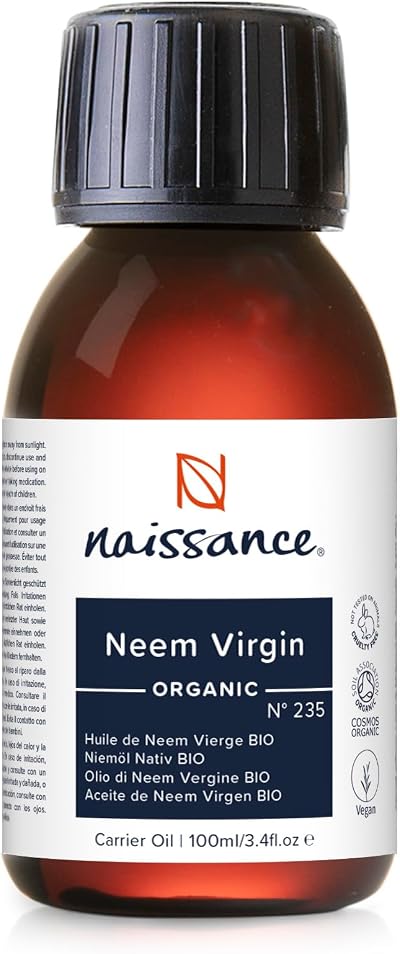 Naissance Organic Cold-Pressed Neem Oil 100ml Pure Natural Unrefined Vegan GMO